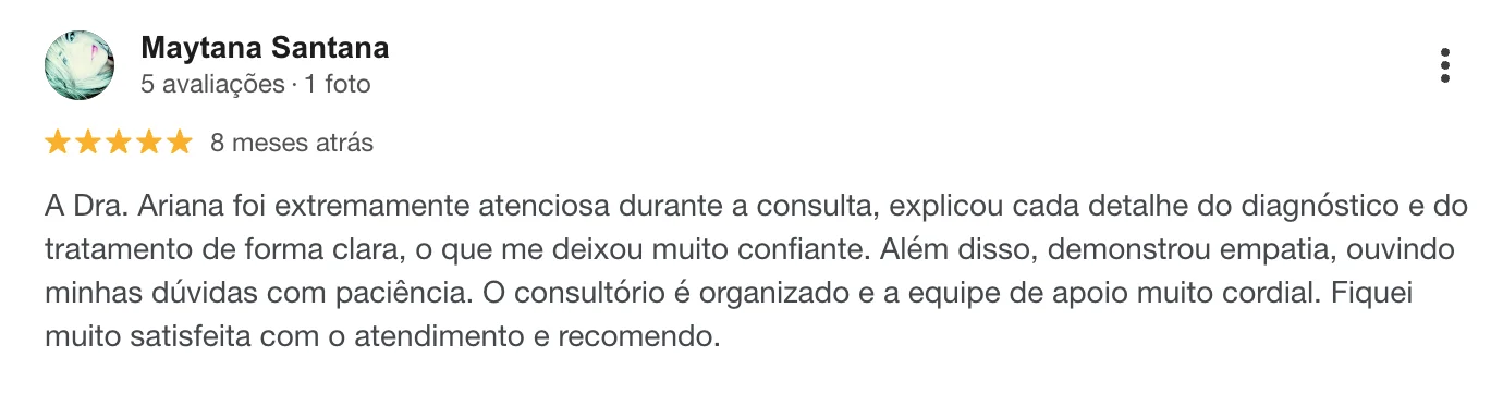 Avaliação de Maytana Santana