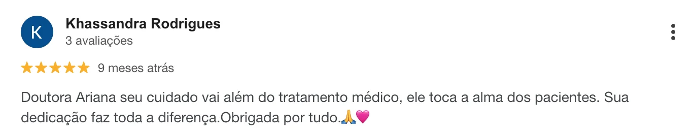 Avaliação de Khassandra Rodrigues
