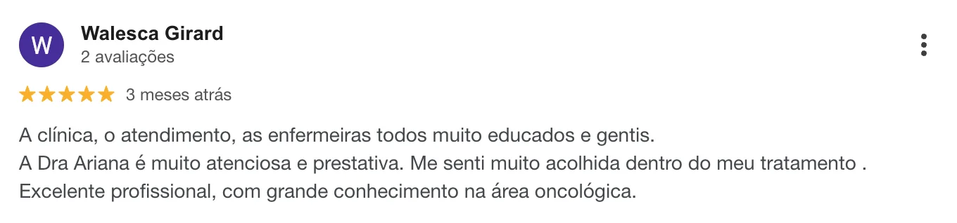 Avaliação de Walesca Girard
